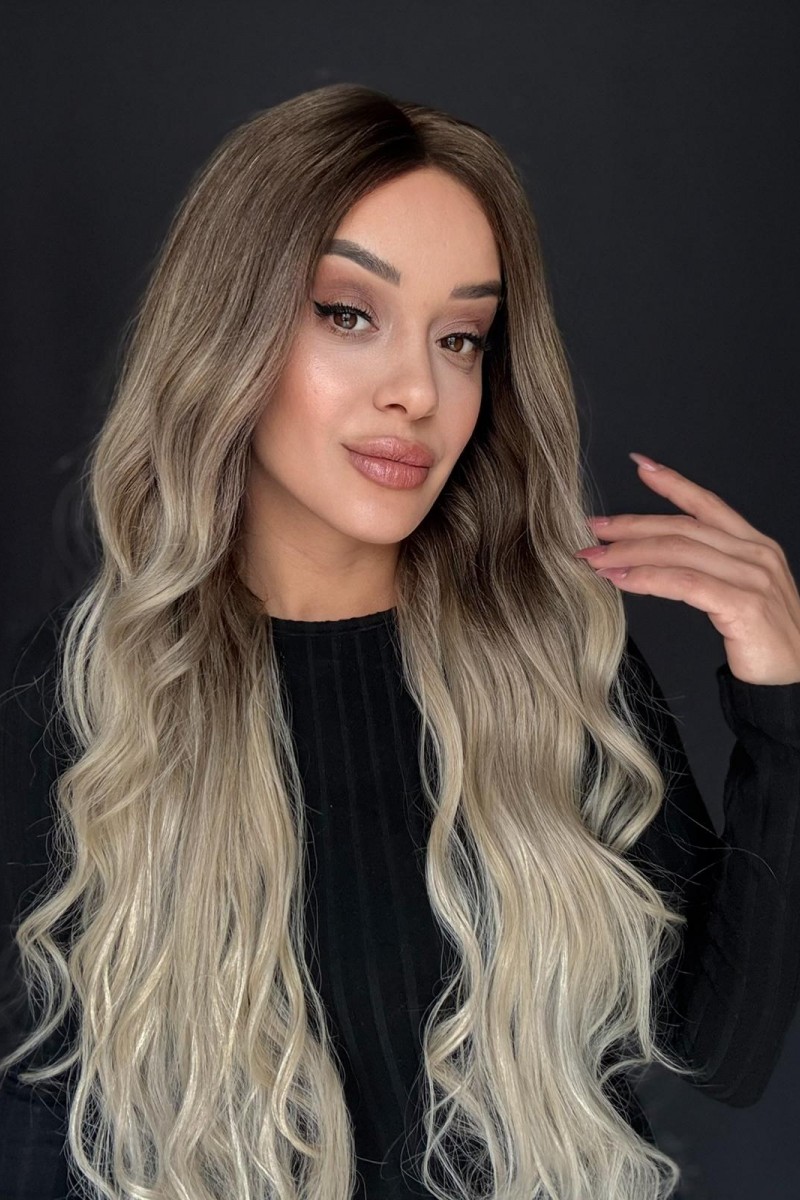 Platin Ombreli Kampanya ürünü Gerçek tül Peruk