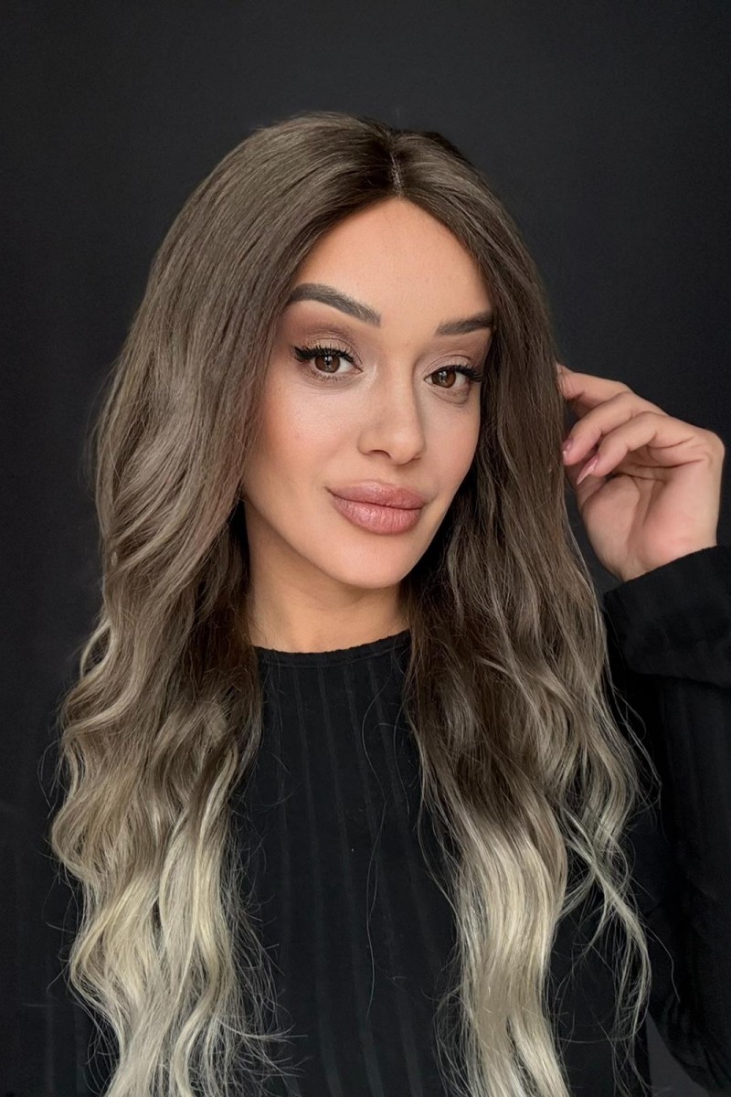 Platin Ombreli Kampanya ürünü Gerçek tül Peruk