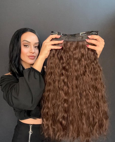 Örgü Dalgalı Yarım Ay + 2 Yan Çıt Çıt set