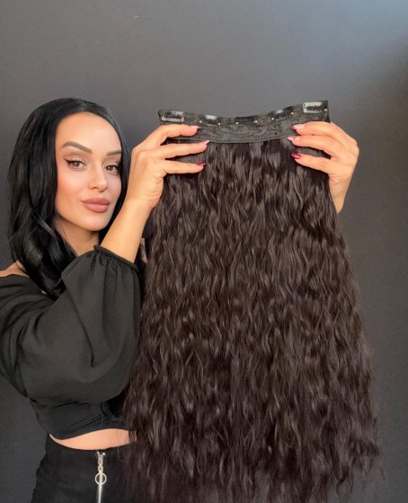 Örgü Dalgalı Yarım Ay + 2 Yan Çıt Çıt set