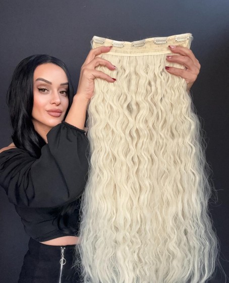 Örgü Dalgalı Yarım Ay + 2 Yan Çıt Çıt set