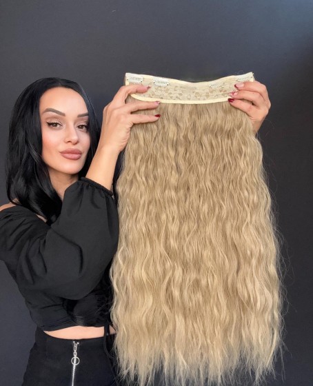 Örgü Dalgalı Yarım Ay + 2 Yan Çıt Çıt set