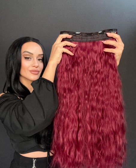 Örgü Dalgalı Yarım Ay + 2 Yan Çıt Çıt set