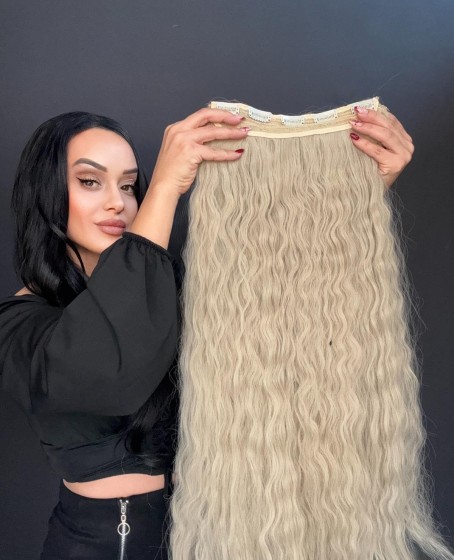 Örgü Dalgalı Yarım Ay + 2 Yan Çıt Çıt set