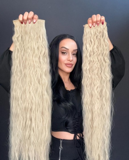 Örgü Dalgalı Yarım Ay + 2 Yan Çıt Çıt set