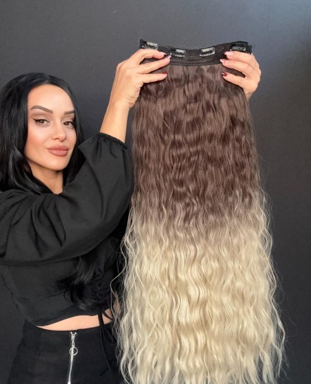 Örgü Dalgalı Yarım Ay + 2 Yan Çıt Çıt set