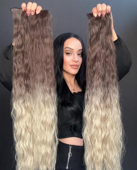 Örgü Dalgalı Yarım Ay + 2 Yan Çıt Çıt set