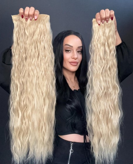 Örgü Dalgalı Yarım Ay + 2 Yan Çıt Çıt set