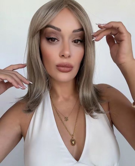 Küllü Sarı Grimsi Perçemli Orta Boy Medikal peruk