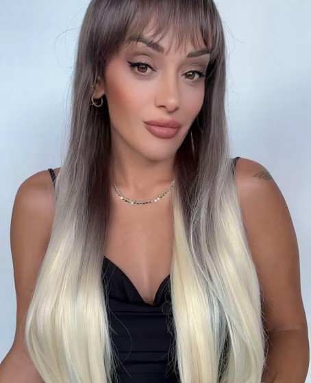 Kumral Sarı Ombreli Uzun Medikal Peruk