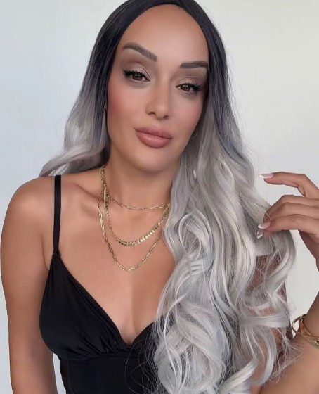 Siyah Açık Gri Medikal Peruk