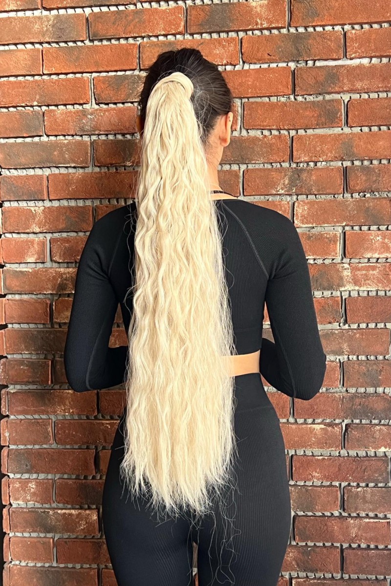 Bağlamalı Kabarık Dalgalı At Kuyruğu - Balköpüğü Platin Röfleli