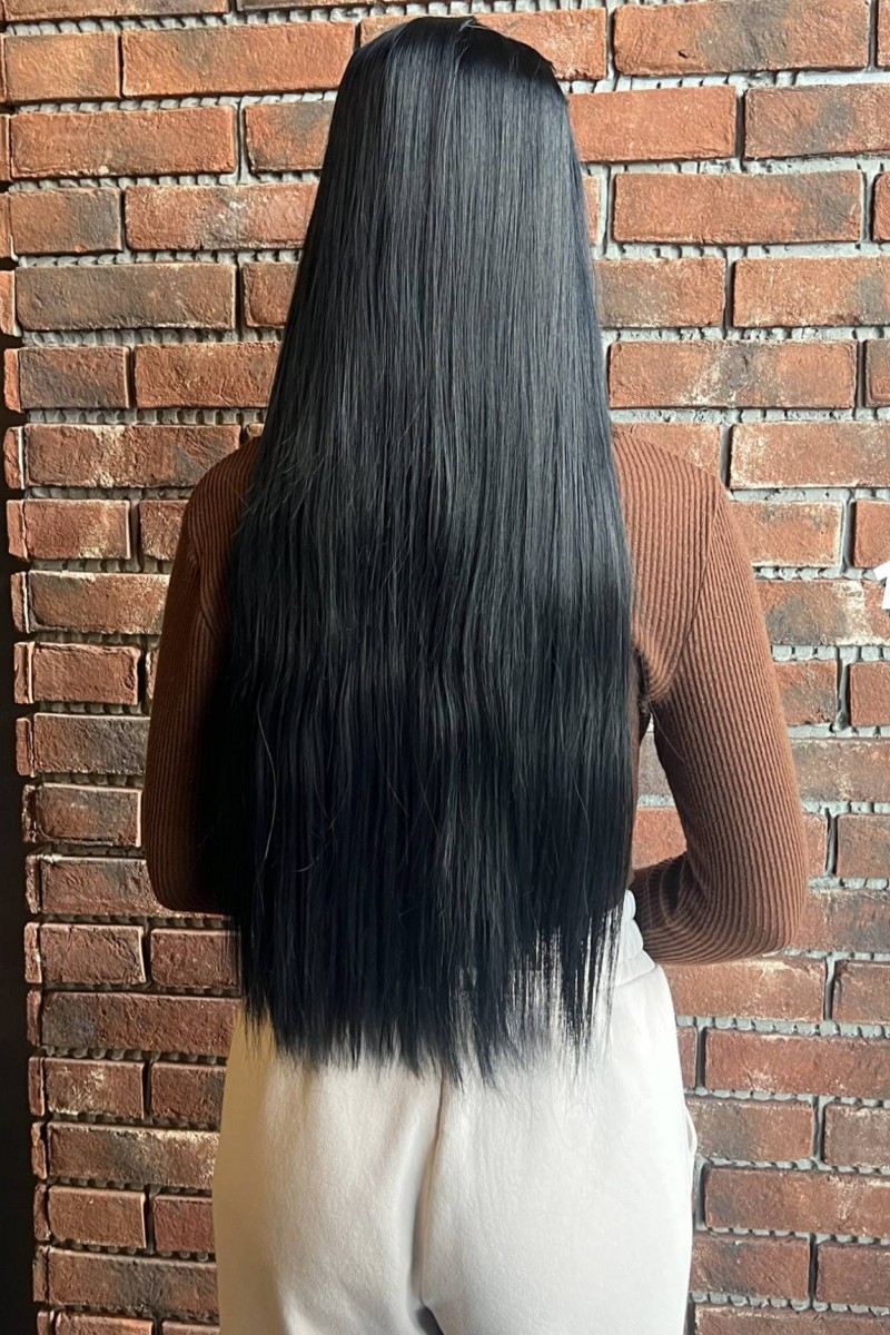 Fiber Sentetik Düz Yarım Ay + 2 Yan Çıt Çıt - Siyah