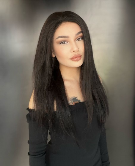 Tül Peruk Doğal Saç Peruk Orta boy