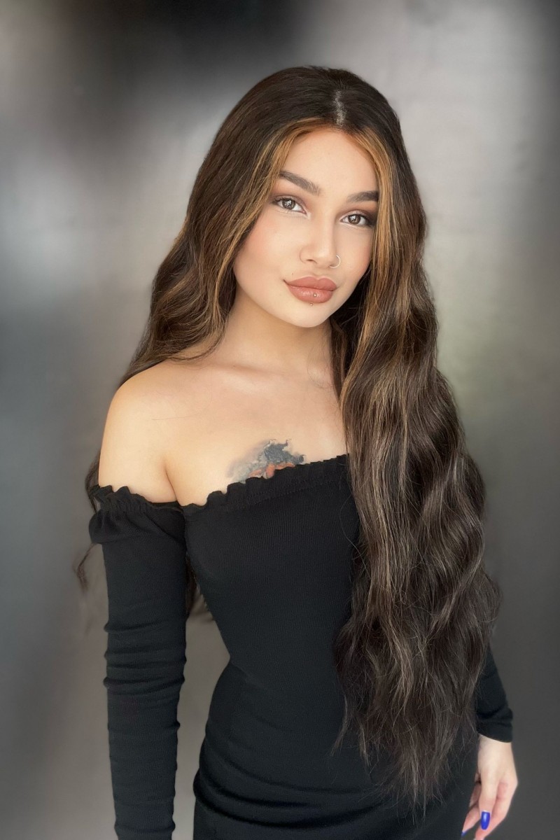 Tül Peruk Kumral Doğal ışıltılı