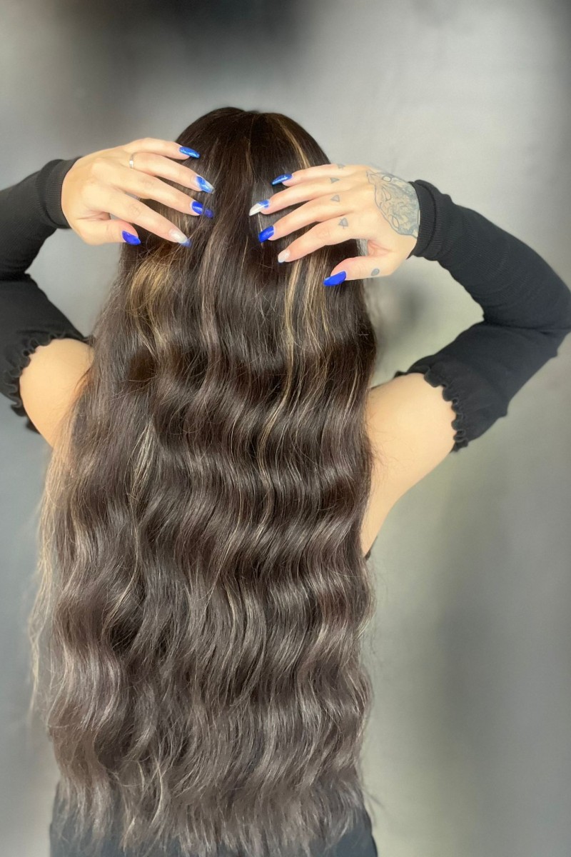 Tül Peruk Kumral Doğal ışıltılı