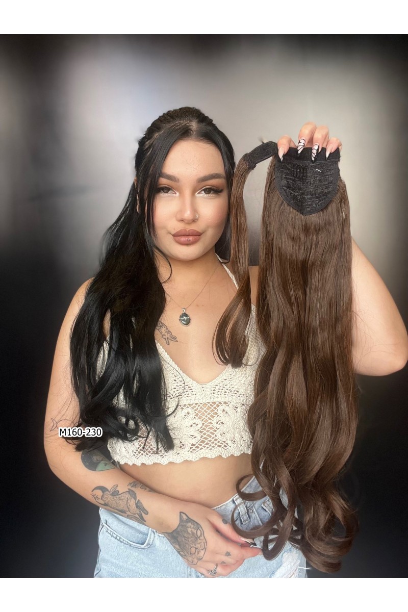 Bağcıklı Dalgalı At Kuyruğu - Kahve Karamel