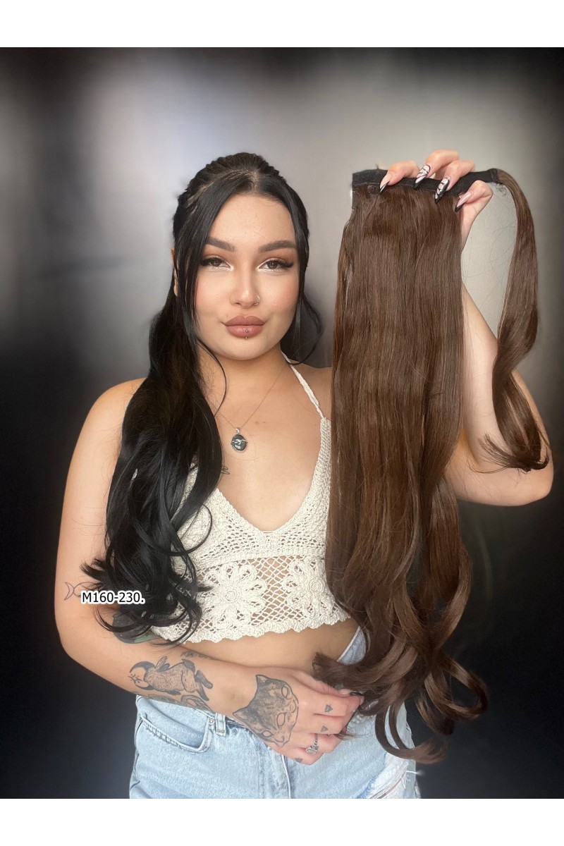 Bağcıklı Dalgalı At Kuyruğu - Kahve Karamel