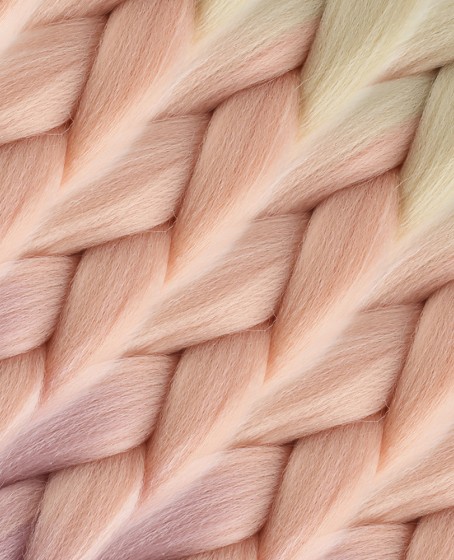 Afrika Örgülük Ombreli Sentetik Saç 100 Gr. - Platin / Soft Turuncu / Soft Lila