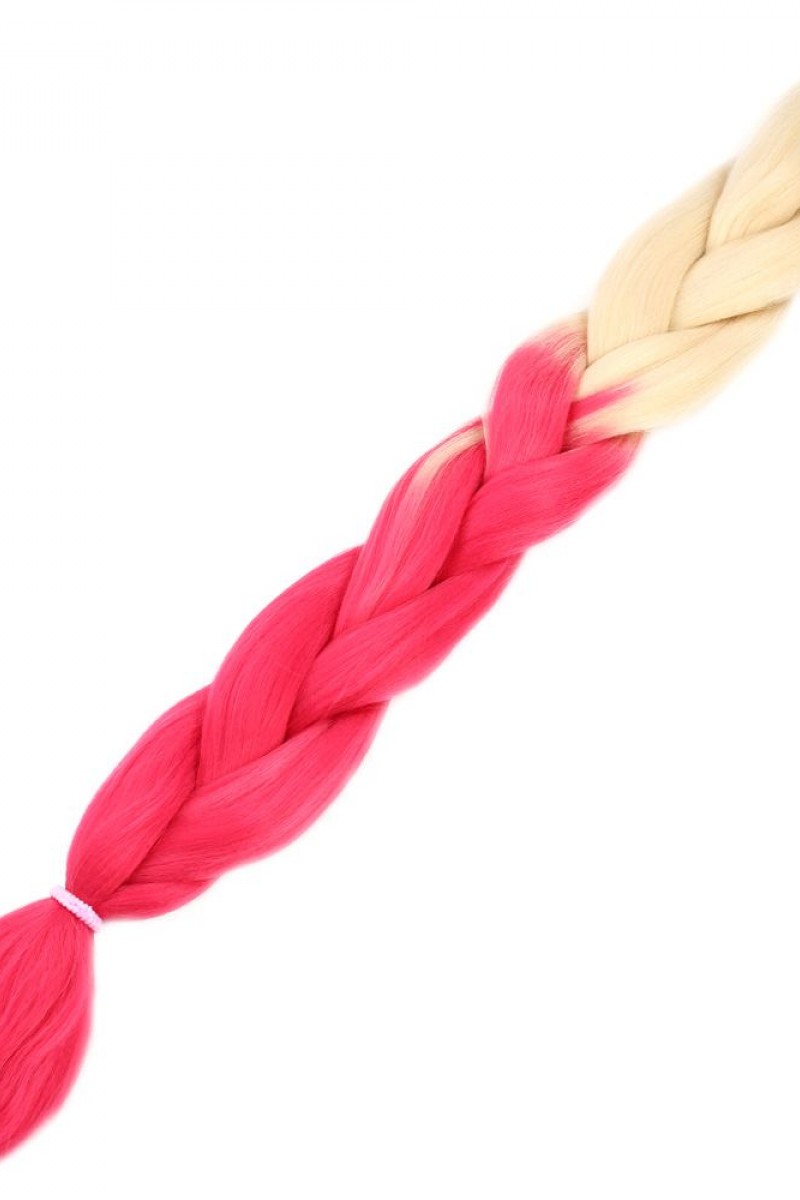 Afrika Örgülük Sentetik Ombreli Saç 100 Gr. - Platin / Pembe