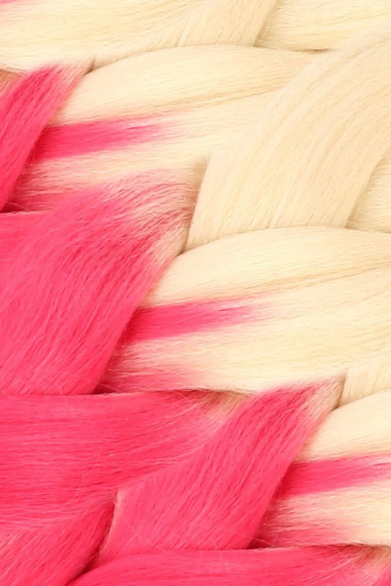 Afrika Örgülük Sentetik Ombreli Saç 100 Gr. - Platin / Pembe