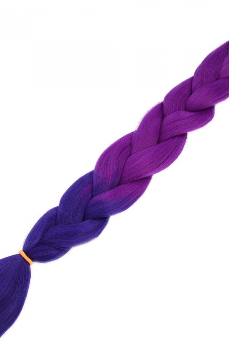 Afrika Örgülük Sentetik Ombreli Saç 100 Gr. - Açık Mor / Koyu Mor