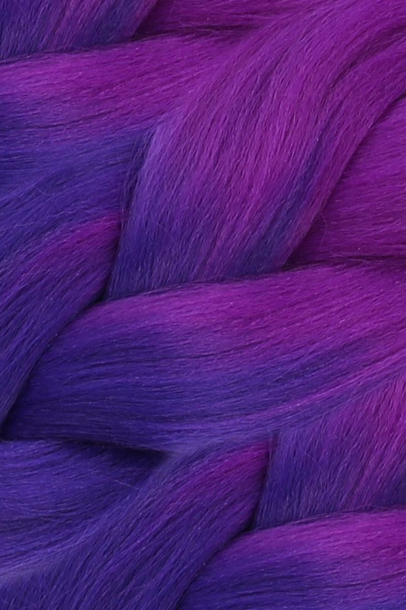 Afrika Örgülük Sentetik Ombreli Saç 100 Gr. - Açık Mor / Koyu Mor