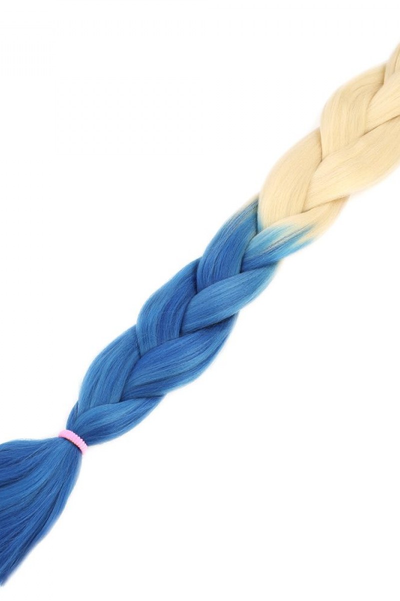 Afrika Örgülük Sentetik Ombreli Saç 100 Gr. - Platin / Lacivert