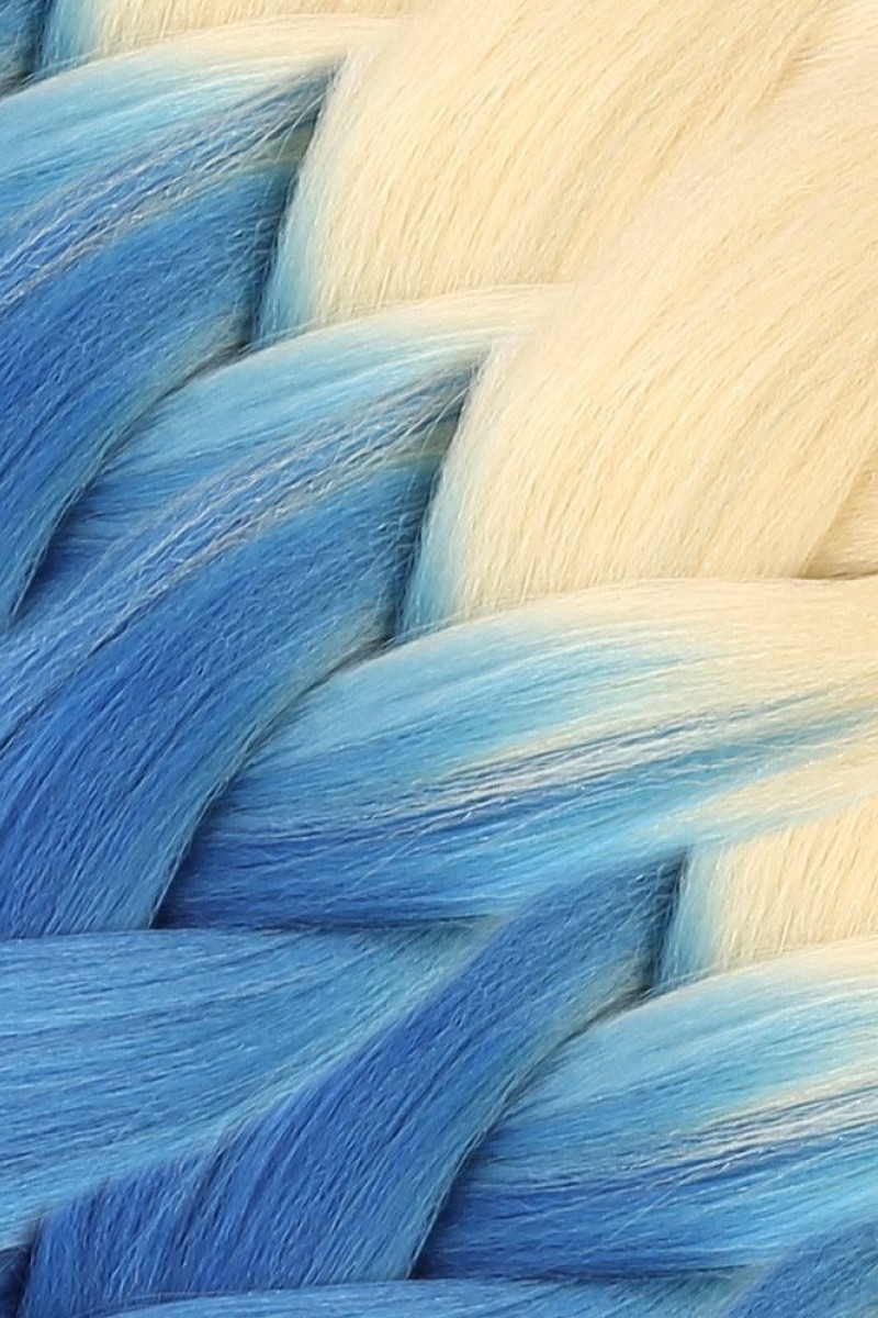 Afrika Örgülük Sentetik Ombreli Saç 100 Gr. - Platin / Lacivert