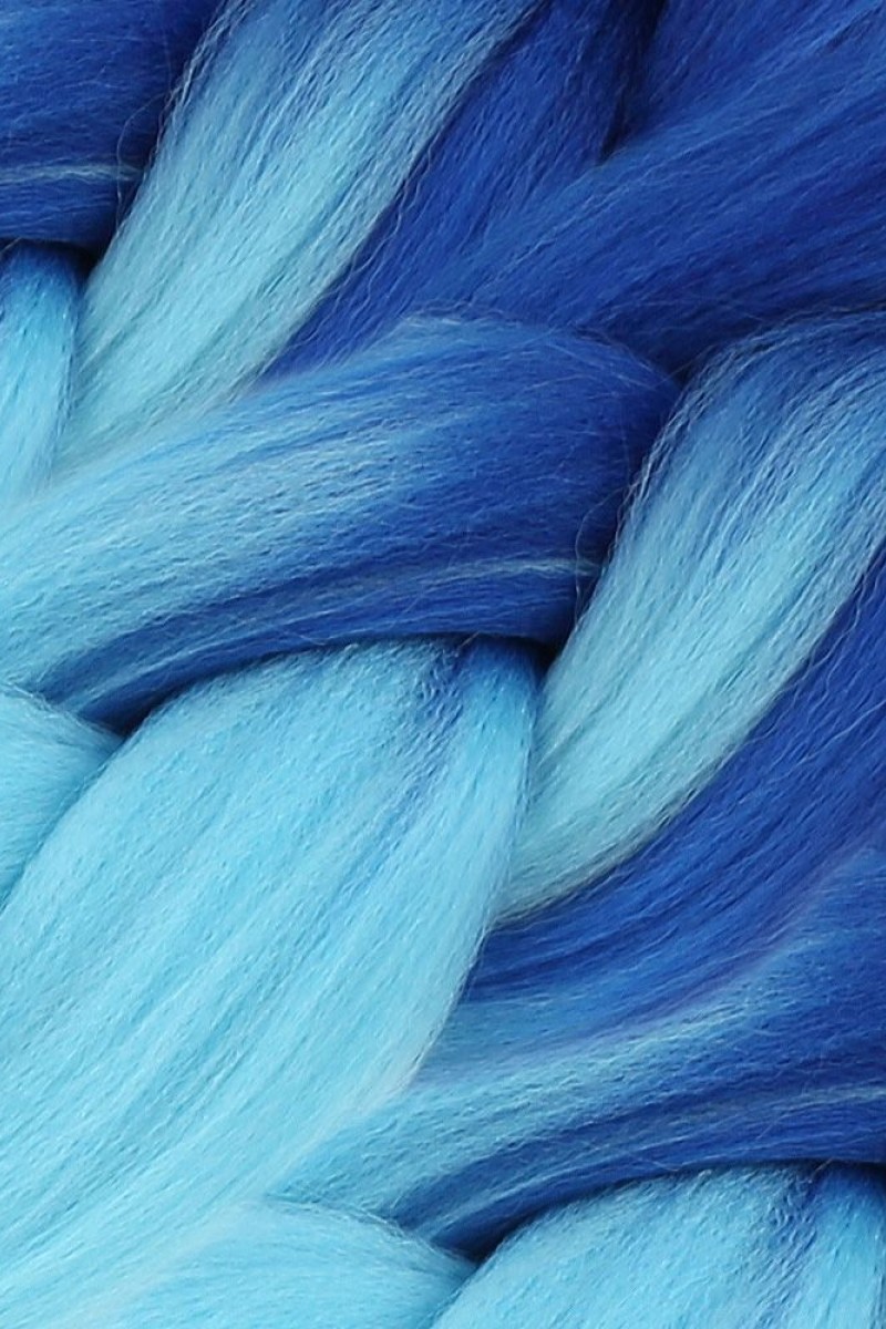 Afrika Örgülük Sentetik Ombreli Saç 100 Gr. - Koyu Mavi / Açık Mavi