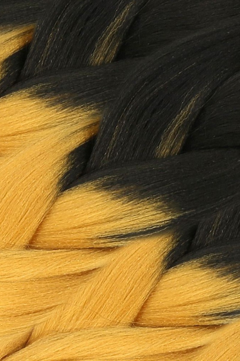 Afrika Örgülük Sentetik Ombreli Saç 100 Gr. - Siyah / Gold Sarı