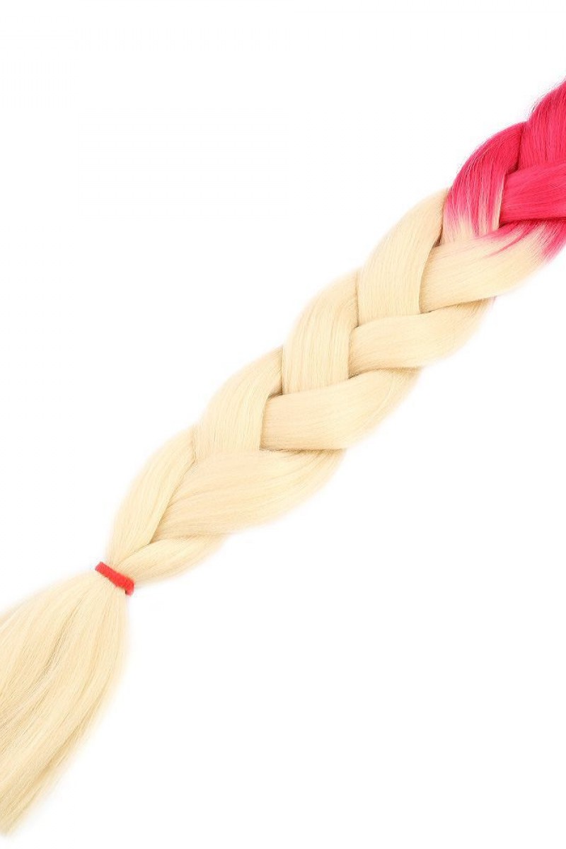 Afrika Örgülük Sentetik Ombreli Saç 100 Gr. - Pembe / Platin