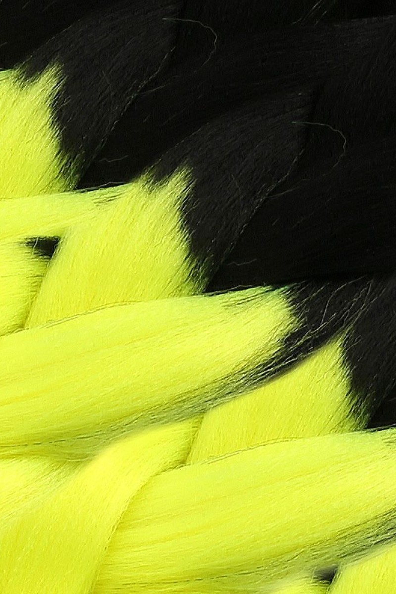 Afrika Örgüsü Ve Rasta İçin Sentetik Ombreli Saç - Siyah / Neon Sarı