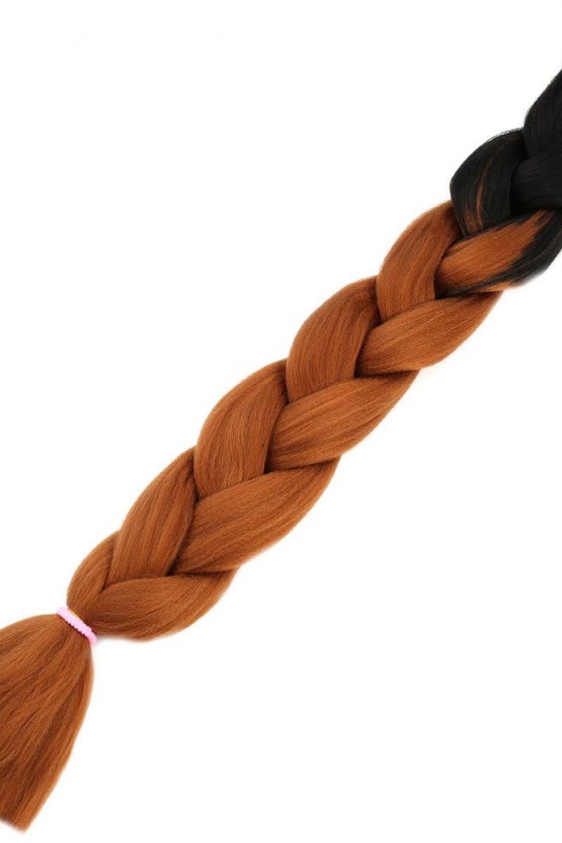 Afrika Örgülük Sentetik Ombreli Saç 100 Gr. - Siyah / Bakır