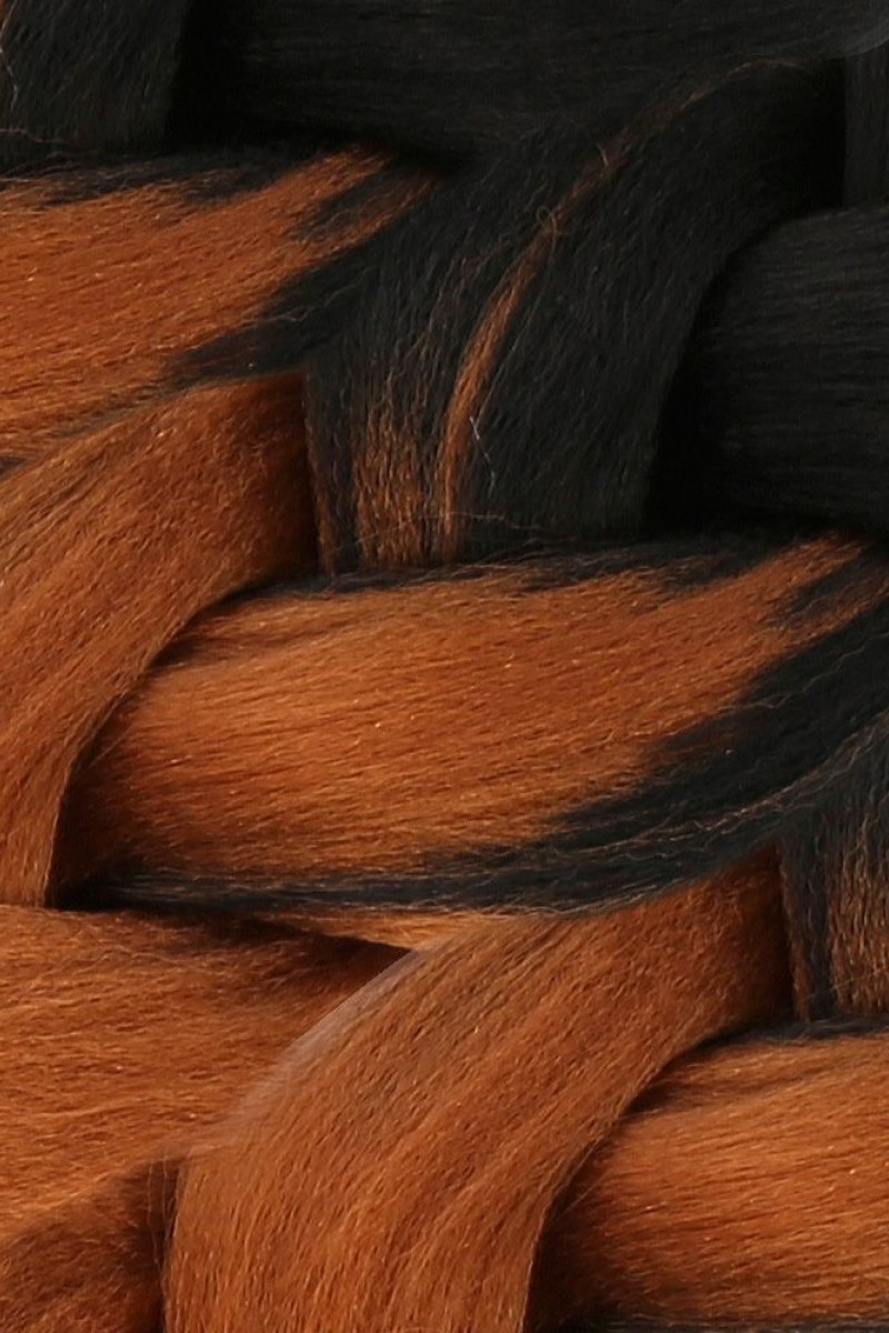 Afrika Örgülük Sentetik Ombreli Saç 100 Gr. - Siyah / Bakır