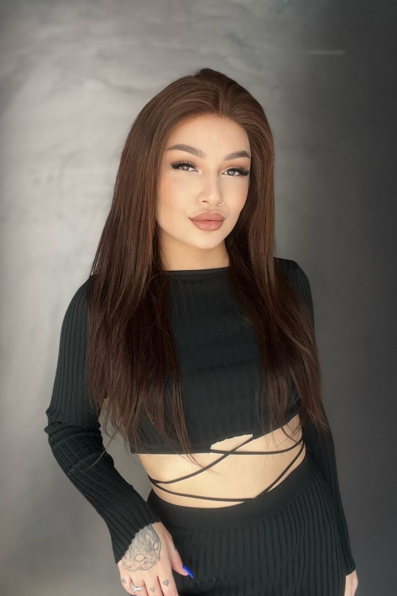 Mokka Kahve Gerçek Saç Tül Peruk 43