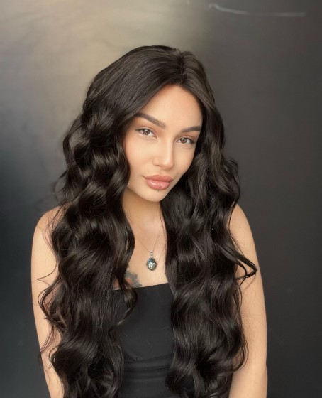 85 cm 275 gram %100 Doğal Gerçek saç Tül Peruk Orjinal insan saçı