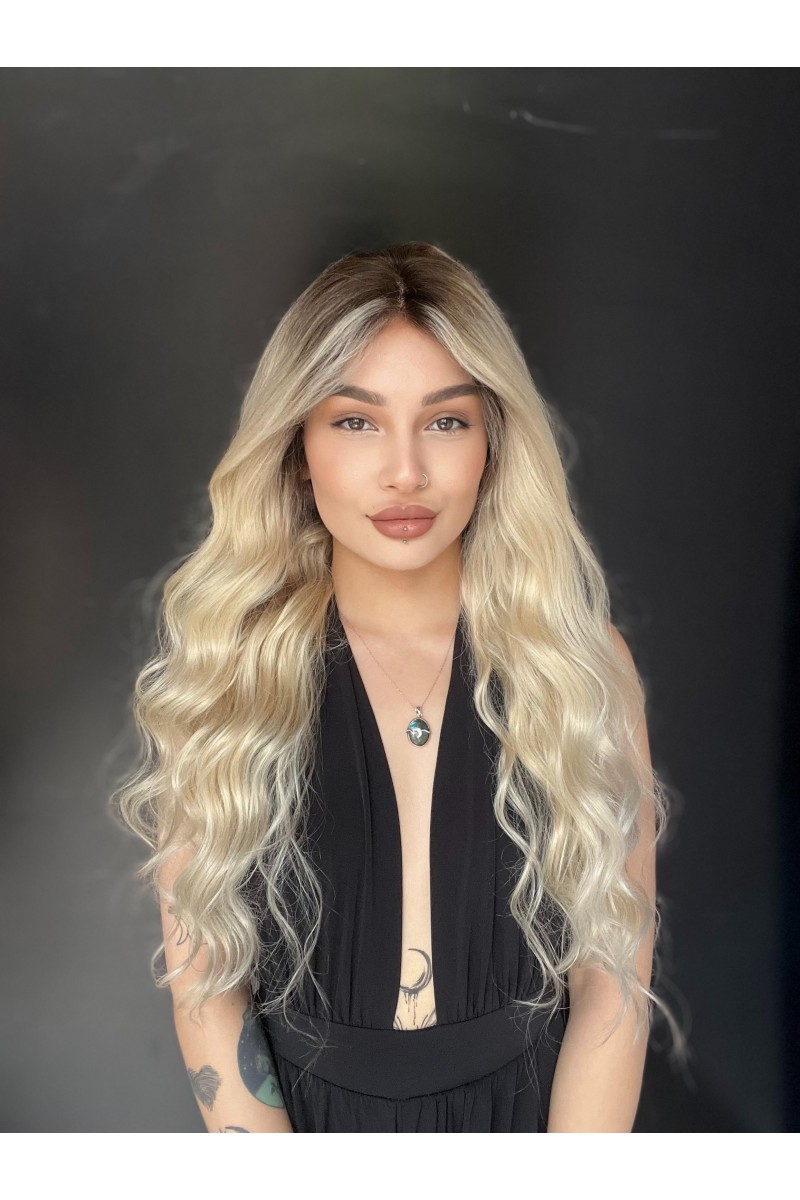 Doğal saç 70 cm Gerçek Saç Tül peruk Kişiye özel ombreli