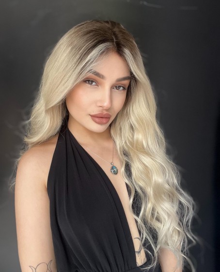 Doğal saç 70 cm Gerçek Saç Tül peruk Kişiye özel ombreli