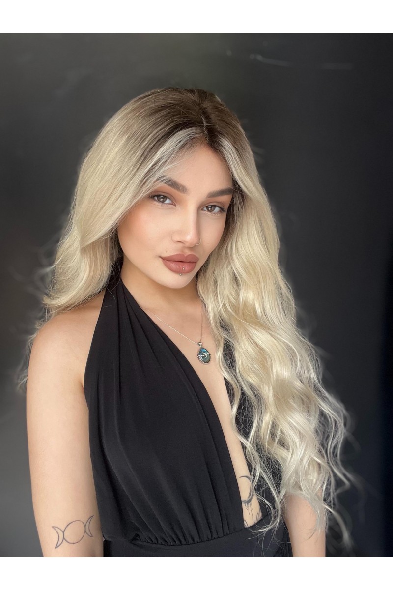 Doğal saç 70 cm Gerçek Saç Tül peruk Kişiye özel ombreli