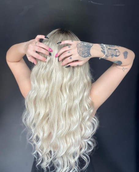 Doğal saç 70 cm Gerçek Saç Tül peruk Kişiye özel ombreli