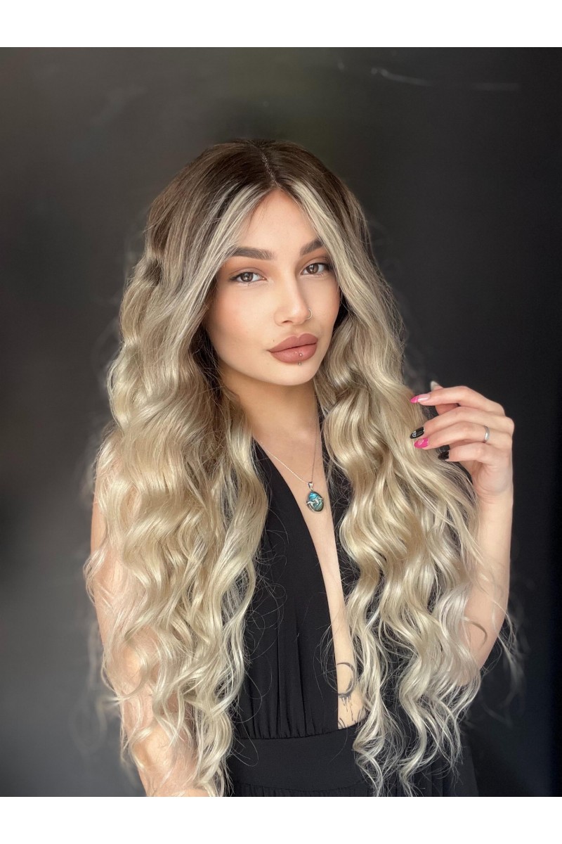 Doğal saç 70 cm özel renk Gerçek Saç Tül peruk Kişiye özel ombreli