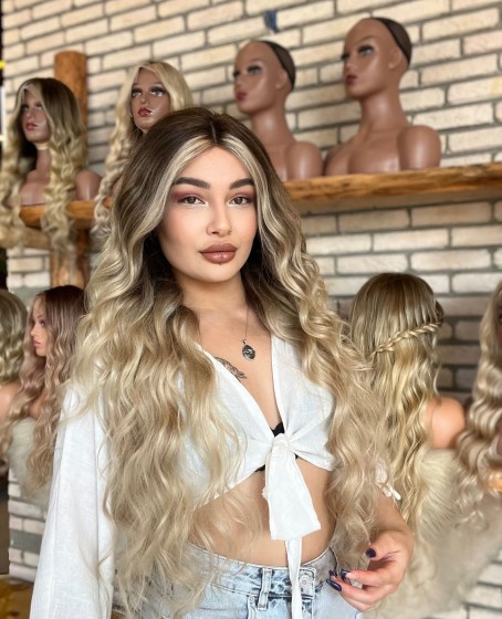 Front Lace Kişiye özel Kumral ombreli Tül peruk Kasım Koleksiyonu 11