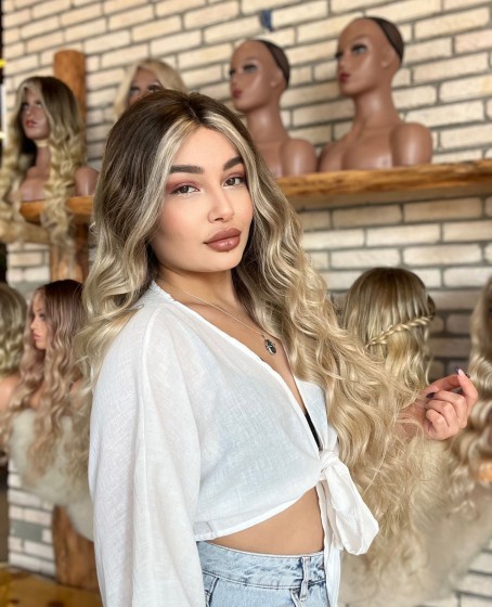Front Lace Kişiye özel Kumral ombreli Tül peruk Kasım Koleksiyonu 11