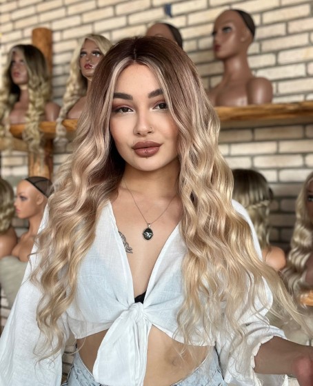 Front Lace Kişiye özel Kumral ombreli Tül peruk Kasım Koleksiyonu 12