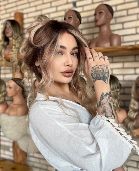 Front Lace Kişiye özel Kumral ombreli Tül peruk Kasım Koleksiyonu 12