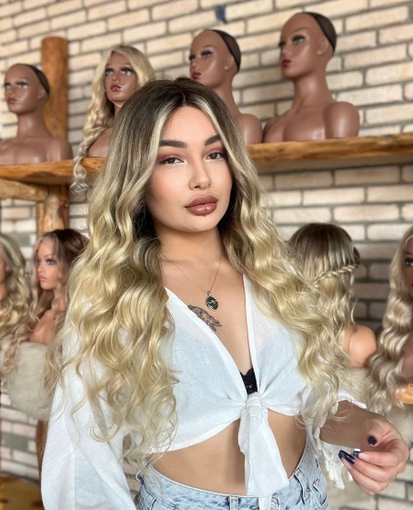 Front Lace Kişiye özel Kumral ombreli Tül peruk Kasım Koleksiyonu 5