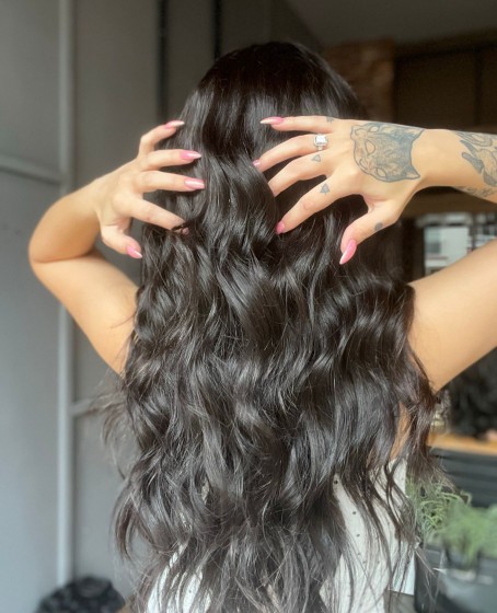 Doğal Boyasız Gerçek Saç Tül peruk Doğal saçtır her kullanıma uygun 6