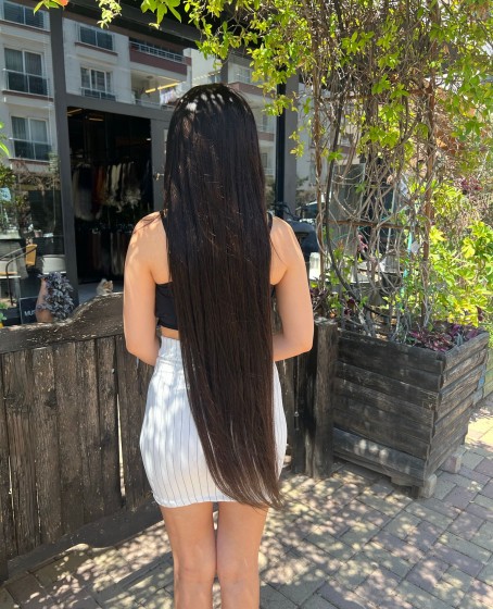 100cm 1metrelik özel Türk saçı tül peruk